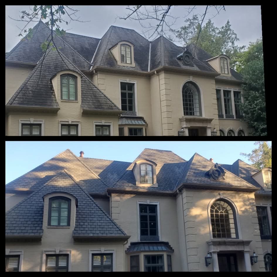 roof wash before and after