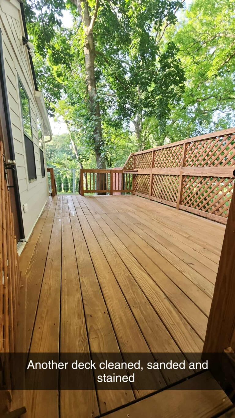 deck cleaned and stained